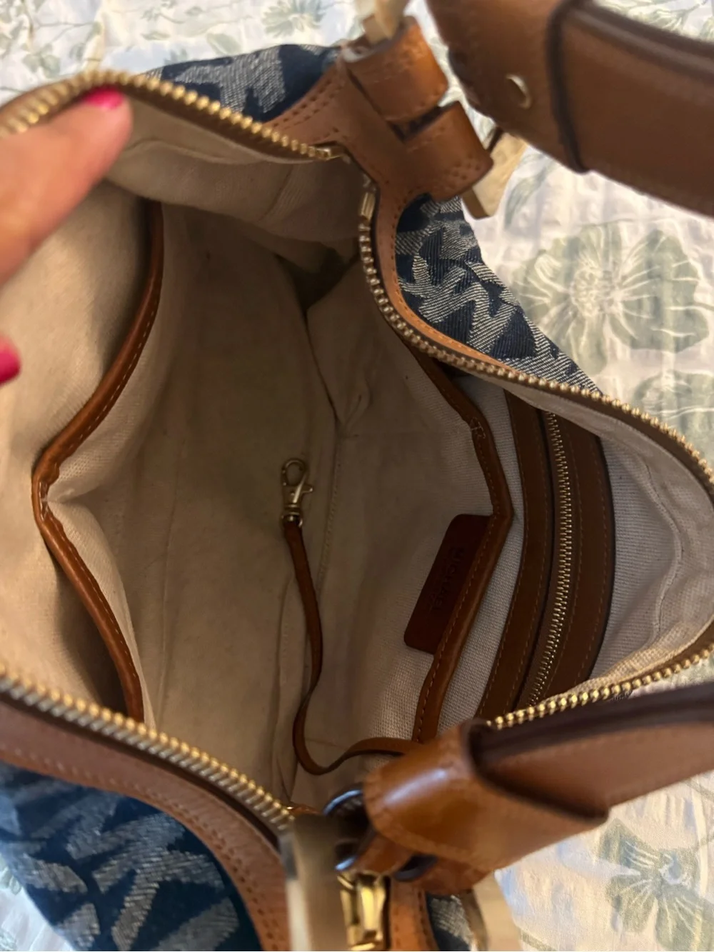 Michael Kors Top Zip Harness Denim Shoulder bag y2k